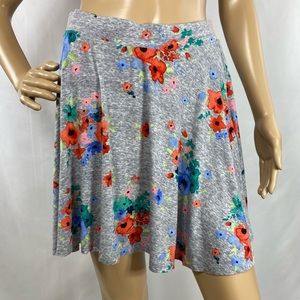 Grey knit skater skirt